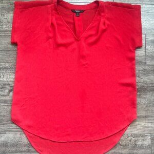 Red Short Sleeve Blouse Simply Vera Vera Wang Blouse Size M